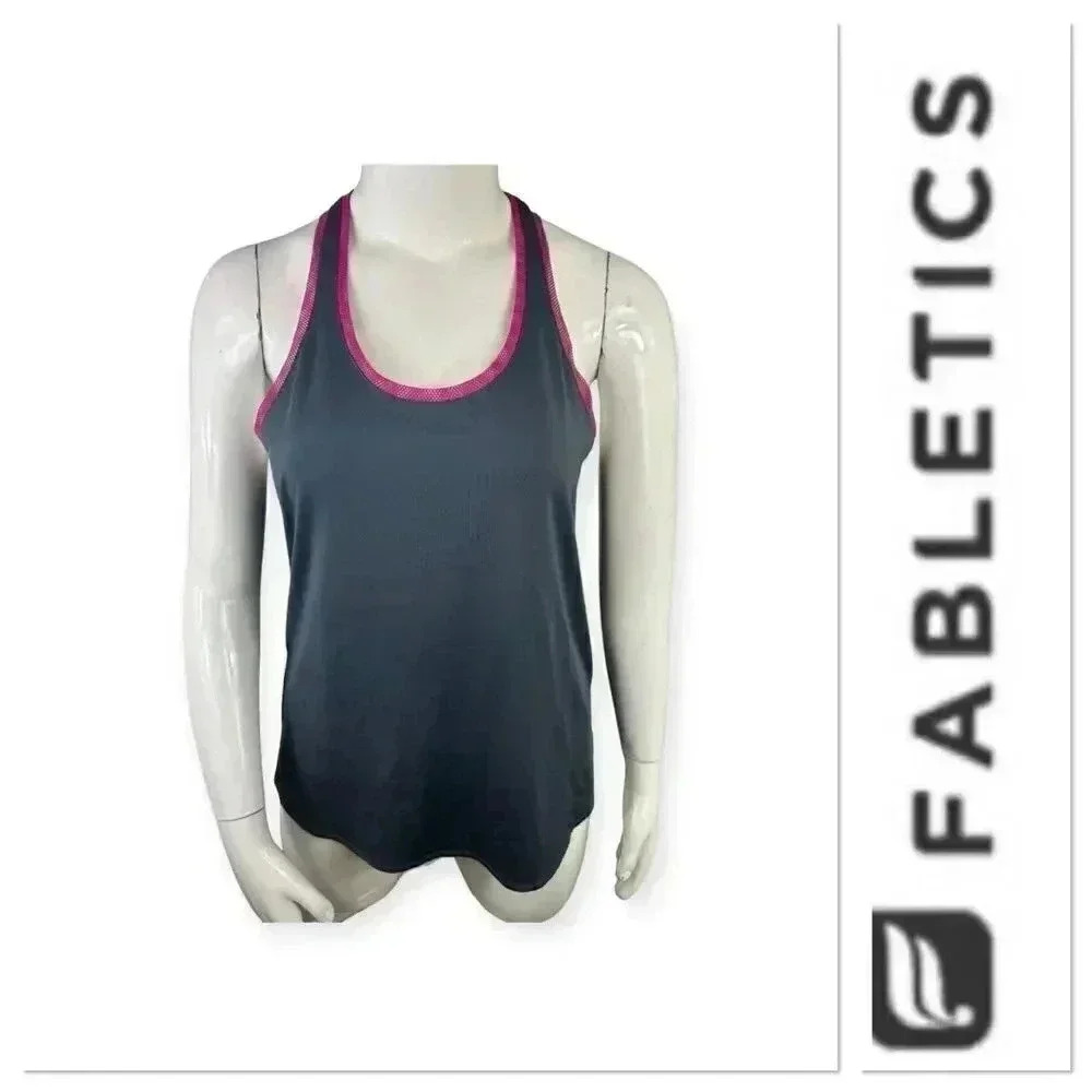 ✅ 3 fir $15 ✅ Fabletics racerback workout top black and pink/purple mesh size XL